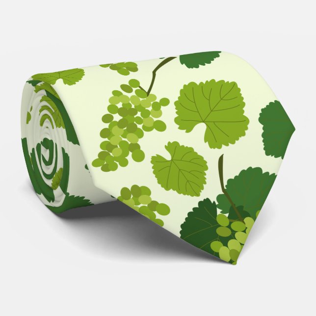 Cravate Motif Feuille de raisins et de raisins (Roulé)