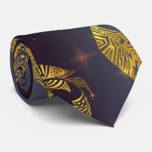Cravate Motif feuille d'or