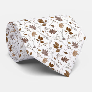 Cravate Motif Feuilles d'automne