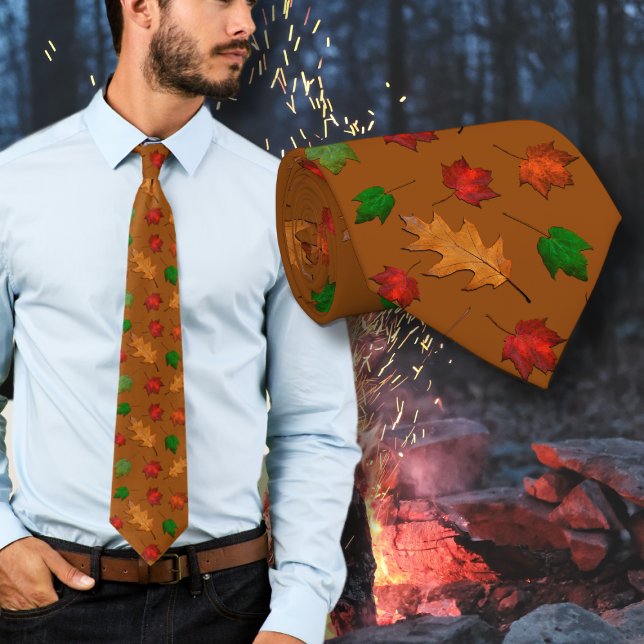 Cravate motif feuilles d'automne de Thanksgiving (Créateur téléchargé)