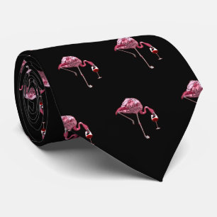 Cravate Motif flamant rose amateur de vin Mignon