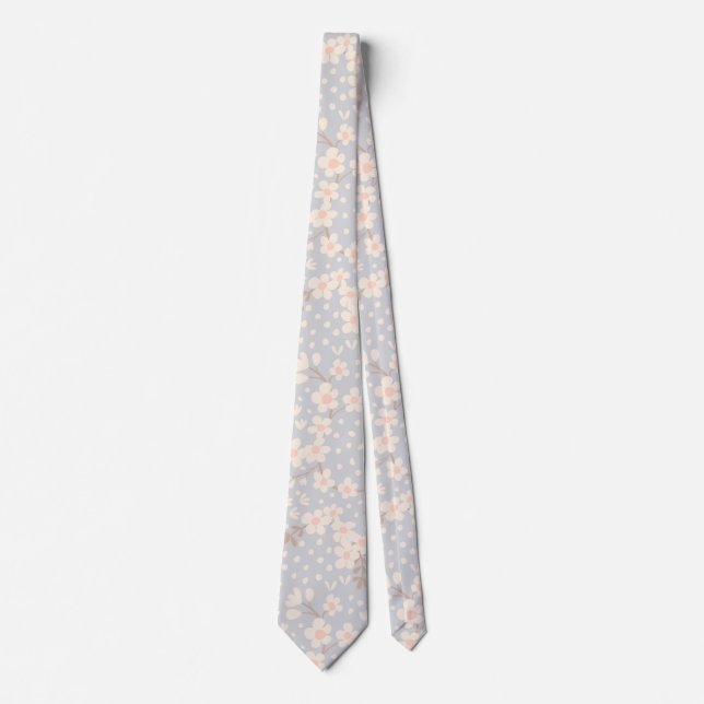 Cravate Motif fleur de myosotis (Devant)