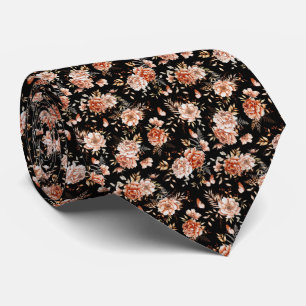 Cravate Motif Fleurs Aquarelle Bohème