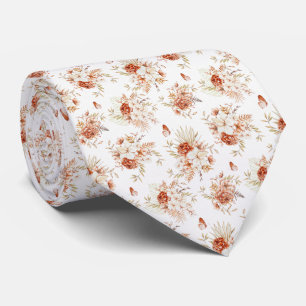Cravate Motif Fleurs Aquarelle Bohème