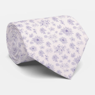 Cravate Motif fleurs violettes