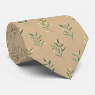 Cravate Motif floral à feuillage minimal
