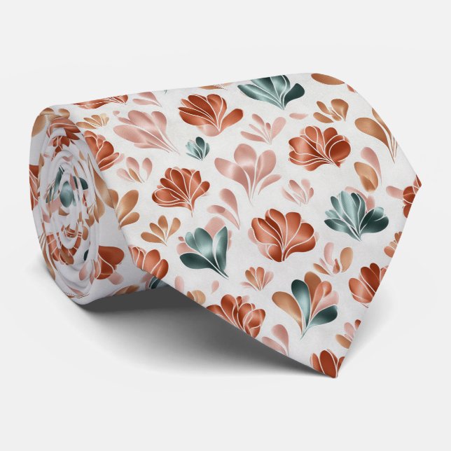 Cravate Motif floral abstrait moderne (Roulé)