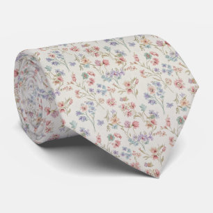 Cravate Motif floral antique français