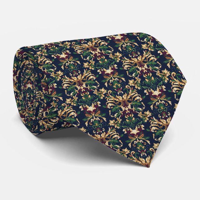 Cravate Motif floral baroque (Roulé)