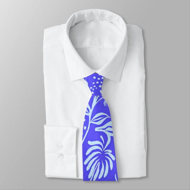 Cravate Motif floral bleu clair-lilas (Attaché)