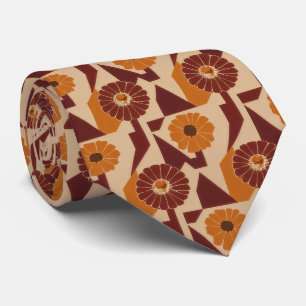 Cravate Motif floral botanique bohème automnal