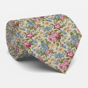Cravate Motif floral chintz antique