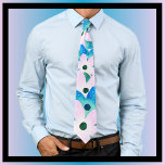 Cravate Motif floral clair rose Aqua bleu & turquoise<br><div class="desc">Light Rose Aqua Blue & Turquoise Floral Motif du magasin Loud and Sassy. Un morceau d'art portable dans les tons pastel. Fait un cadeau élégant et un grand rembourrage. Le cadeau parfait pour lui !</div>