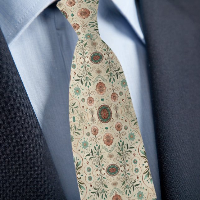 Cravate Motif Floral de Ferme Rustique (Créateur téléchargé)