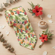 Motif floral de fruit d'ananas hawaïen tropical