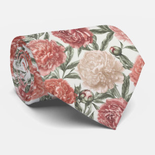 Cravate Motif floral de jardin de pivoines