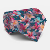 Motif floral de lys multicolore vibrant
