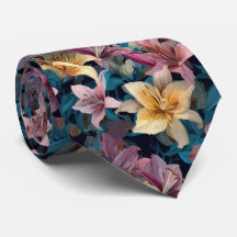 Motif floral de lys pastel et crème