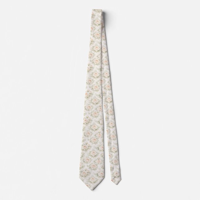 Cravate Motif floral de mariage (Devant)