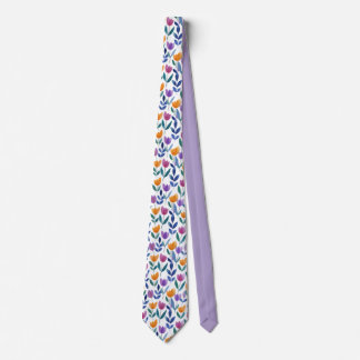 Cravate Motif floral de tulipe coloré