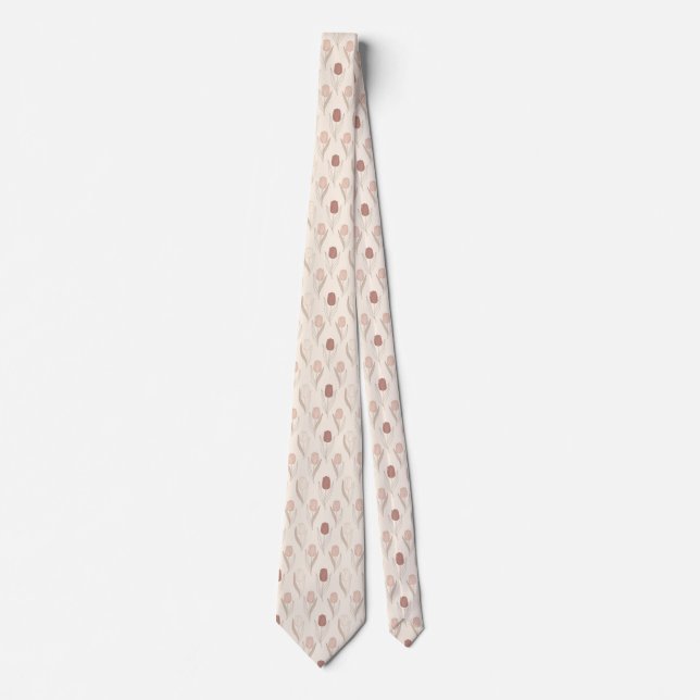 Cravate Motif floral de tulipe moderne (Devant)