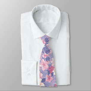 Cravate Motif floral d'été aux palmiers hawaïens tropicaux