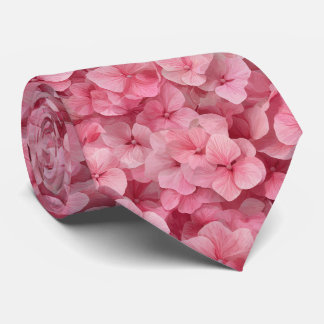 Cravate Motif floral d'hydrangea rose