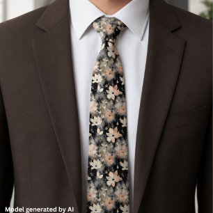Cravate Motif floral élégant, botanique tendance
