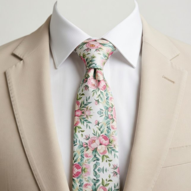 Cravate Motif floral élégant sans couture (Créateur téléchargé)