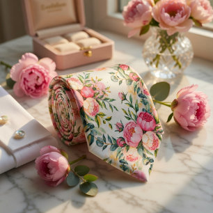 Cravate Motif floral élégant sans couture