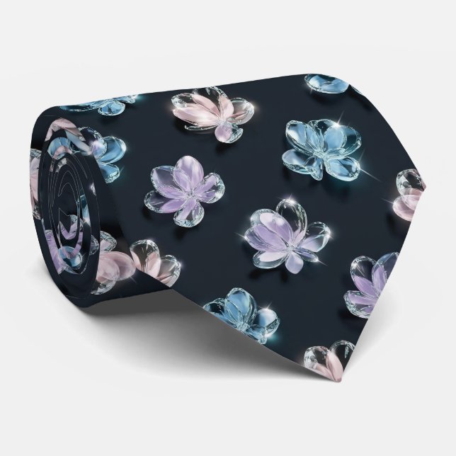 Cravate Motif floral en verre translucide (Roulé)