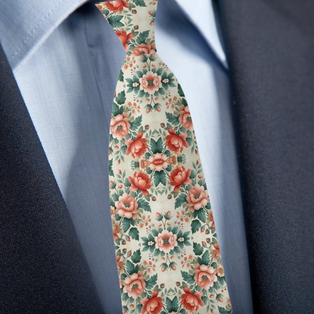 Cravate Motif Floral Formel (Créateur téléchargé)