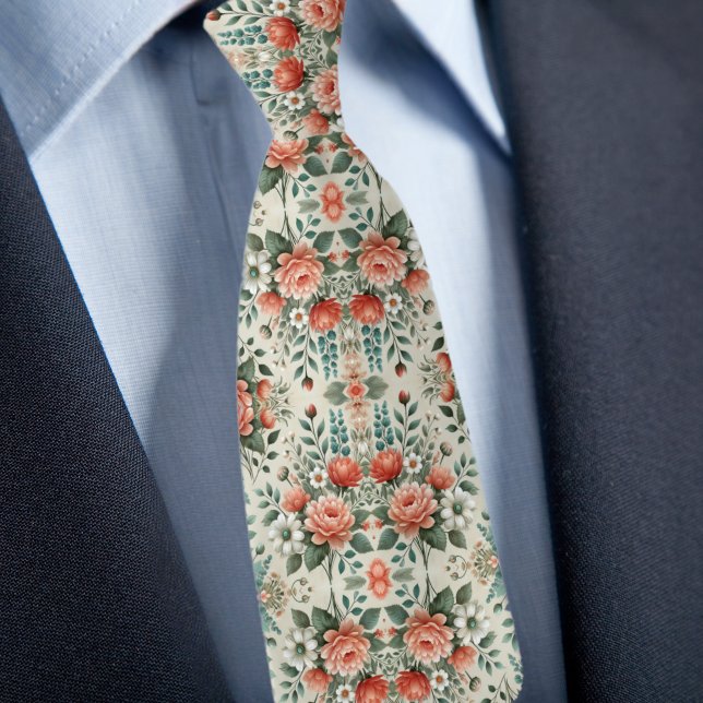 Cravate Motif Floral Formel (Créateur téléchargé)