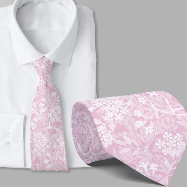 Cravate Motif floral inspiré de William Morris rose clair (Créateur téléchargé)