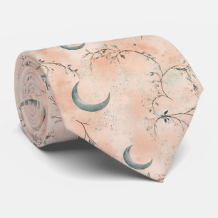 Cravate Motif Floral Lunaire Bohème Céleste (3)