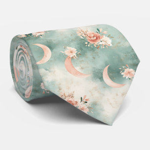 Cravate Motif Floral Lunaire Bohème Céleste (7)