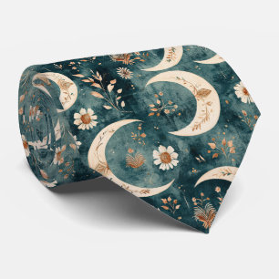 Cravate Motif Floral Lunaire Bohème Céleste (9)