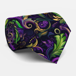 Cravate Motif floral Mardi Gras
