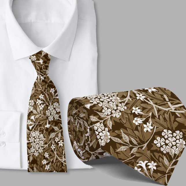 Cravate Motif floral marron inspiré de William Morris (Créateur téléchargé)