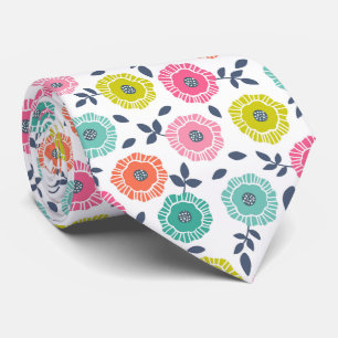 Cravate Motif floral mignon multicolore