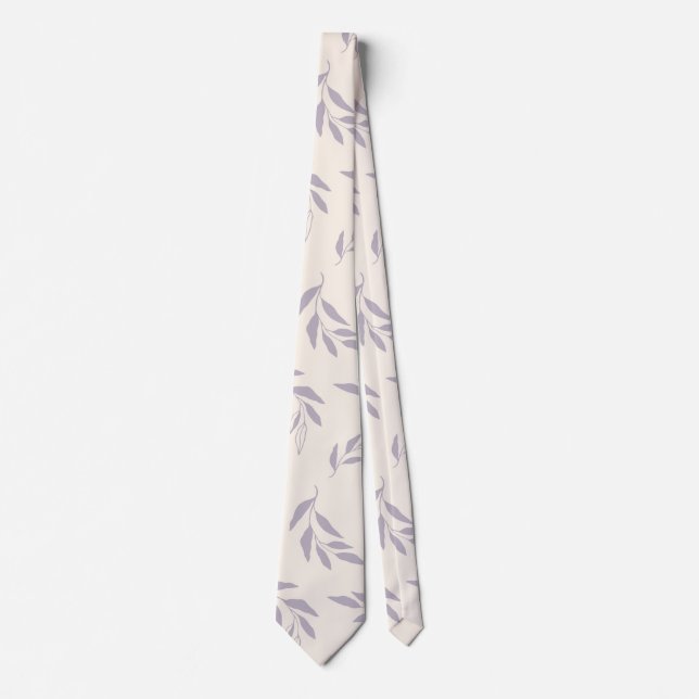 Cravate Motif floral minimaliste Pastel Lilac (Devant)