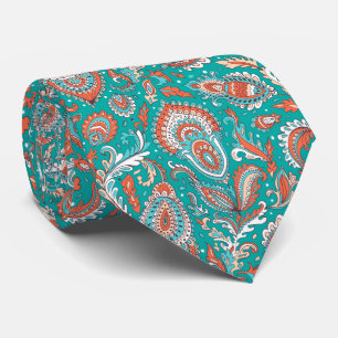 Cravate Motif floral paisley sans couture de style indien
