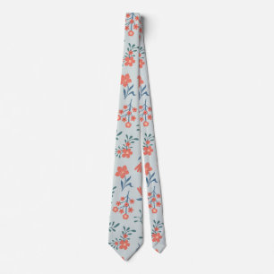 Cravate Motif floral Prairie de corail