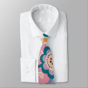 Cravate Motif Floral Retro Est Pastel Personnalisé