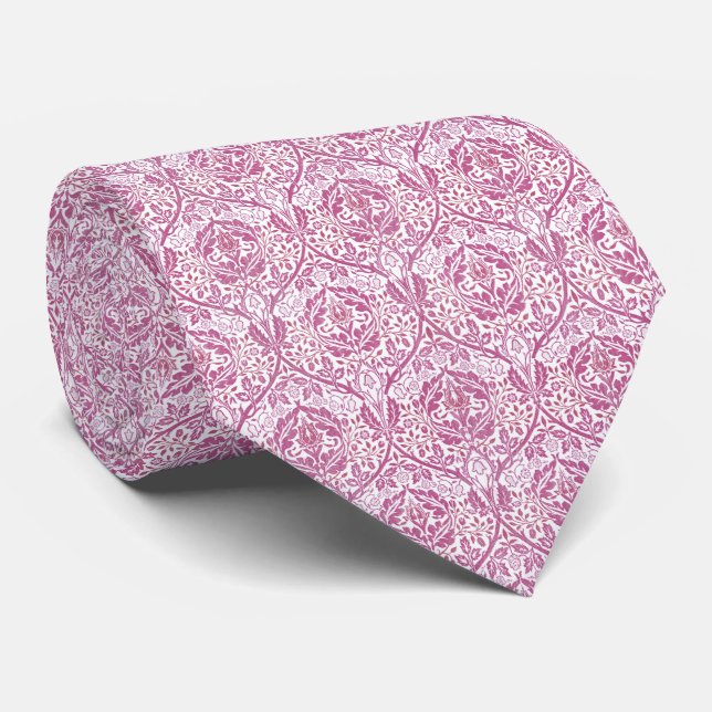 Cravate Motif floral rose élégant (Roulé)