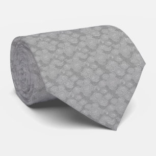Cravate Motif floral Roses Grises Acier