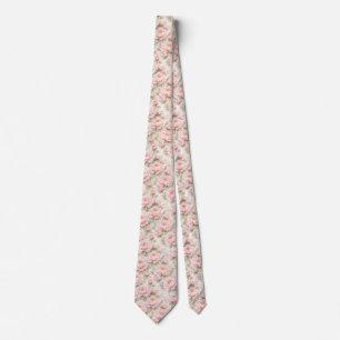 Cravate Motif floral sans couture de pivoine à l'aquarelle