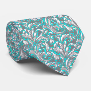 Cravate Motif floral sans couture gris d'aqua mignon