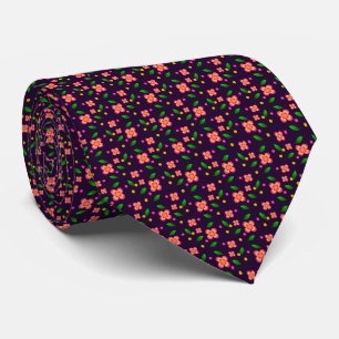 Cravate Motif floral sans couture vibrant sur fond violet