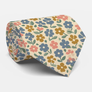 Cravate Motif floral scandinave